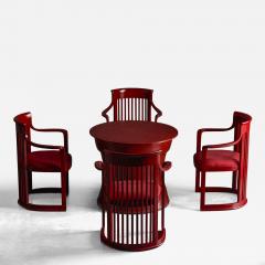 Frank Lloyd Wright Japanese Dining Set in the Style of Frank Lloyd Wright Belgium 1940s - 4402165