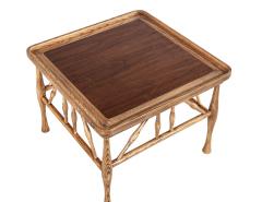 Frank Lloyd Wright Pair of Solid Wood Walnut and Oak End Table in Frank Lloyd Wright Style - 4283241