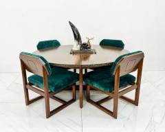 Frank Lloyd Wright Rare Frank Lloyd Heritage Henredon Dining Set W Leaf Mahogany Copper Velvet - 3176208