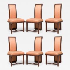 Frank Lloyd Wright Set of 6 Frank Lloyd Wright Taliesin Collection Mahogany Dining Chairs - 4288135
