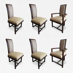 Frank Lloyd Wright Set of 6 Frank Lloyd Wright Taliesin Collection Mahogany Dining Chairs - 4710528