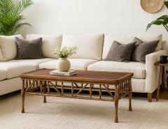 Frank Lloyd Wright Solid Wood Walnut and Oak Coffee Table in Frank Lloyd Wright Style - 4283211