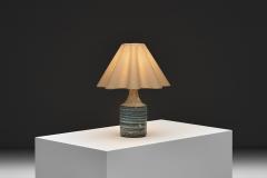 Frank Milo Tromborg White and Blue Glazed Stoneware Table Lamp by Frank Milo Tromborg Denmark 1970s - 4776505