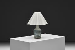 Frank Milo Tromborg White and Blue Glazed Stoneware Table Lamp by Frank Milo Tromborg Denmark 1970s - 4776563