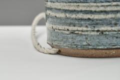 Frank Milo Tromborg White and Blue Glazed Stoneware Table Lamp by Frank Milo Tromborg Denmark 1970s - 4776573