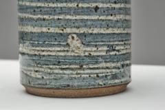 Frank Milo Tromborg White and Blue Glazed Stoneware Table Lamp by Frank Milo Tromborg Denmark 1970s - 4783560