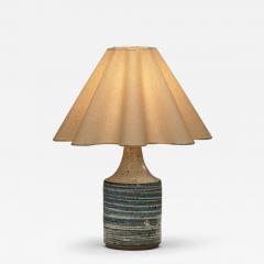 Frank Milo Tromborg White and Blue Glazed Stoneware Table Lamp by Frank Milo Tromborg Denmark 1970s - 4789260