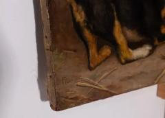 Frank Paton Frank Paton Oil painting on canvas of Puppies playing No import duty we pay fo - 4117018