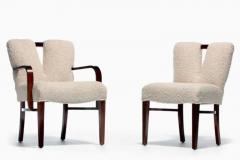 Frank Paul Besedick Set of 10 Paul Frankl Corset Back Dining Chairs in Ivory White Boucl c 1950s - 4014185