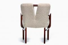 Frank Paul Besedick Set of 10 Paul Frankl Corset Back Dining Chairs in Ivory White Boucl c 1950s - 4014193