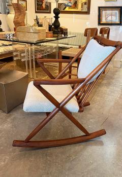 Frank Reenskaug Danish MidCentury Modern Teak Rocking Chair Model 182 Frank Reenskaug Attrib  - 4589327