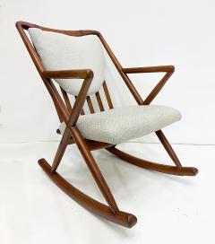 Frank Reenskaug Danish MidCentury Modern Teak Rocking Chair Model 182 Frank Reenskaug Attrib  - 4589391