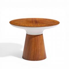 Frank Rohloff Frank Rohloff for Brown Saltman Mid Century Tulip Walnut Pedestal Side Table - 4546379