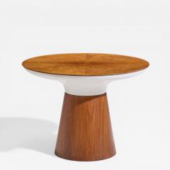 Frank Rohloff Frank Rohloff for Brown Saltman Mid Century Tulip Walnut Pedestal Side Table - 4547229