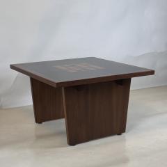 Frank Rohloff Pair of Black Resin and Walnut Inlay End Tables by Frank Rohloff - 4494279