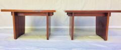 Frank Rohloff Pair of Frank Rohloff Walnut and Black Resin Mosaic End Tables California Studio - 675359