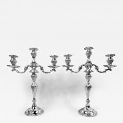 Frank Whiting Pair of Traditional Georgian Sterling Silver 3 Light Candelabra - 4538814