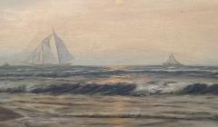 Franklin Dullin Briscoe Sailboats off the Coast  - 3723789