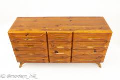 Franklin Shockey Franklin Shockey Mid Century Pine 12 Drawer Lowboy Dresser - 3688183