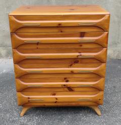 Franklin Shockey Franklin Shockey Sculptured Pine 6 Drawer Tall Dresser Mid Century Modern 1970s - 3059647