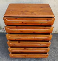 Franklin Shockey Franklin Shockey Sculptured Pine 6 Drawer Tall Dresser Mid Century Modern 1970s - 3192829