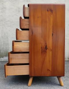 Franklin Shockey Franklin Shockey Sculptured Pine 6 Drawer Tall Dresser Mid Century Modern 1970s - 3192831