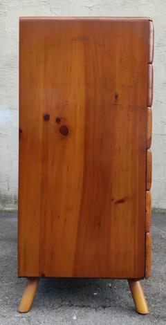 Franklin Shockey Franklin Shockey Sculptured Pine 6 Drawer Tall Dresser Mid Century Modern 1970s - 3192904