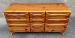 Franklin Shockey Franklin Shockey Sculptured Pine 9 Drawer Dresser or Cabinet Mirror 1970s MCM - 3059616