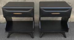 Franklin Shockey Pair Franklin Shockey Sculptured Pine Black Laquered Nightstands or End Tables - 3192804