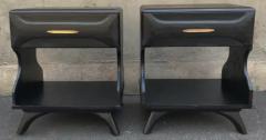 Franklin Shockey Pair Franklin Shockey Sculptured Pine Black Laquered Nightstands or End Tables - 3192852