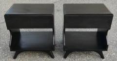 Franklin Shockey Pair Franklin Shockey Sculptured Pine Black Laquered Nightstands or End Tables - 3192857
