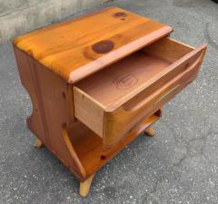 Franklin Shockey Pair Franklin Shockey Sculptured Pine Twin Beds 1 Night stand King Size MCM - 3059658
