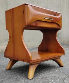 Franklin Shockey Pair Franklin Shockey Sculptured Pine Twin Beds 1 Night stand King Size MCM - 3059664