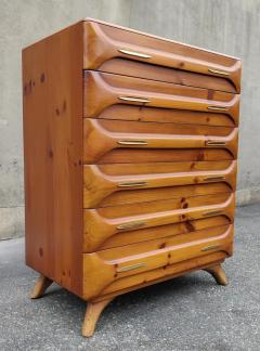 Franklin Shockey Pair Franklin Shockey Sculptured Pine Twin Beds 1 Night stand King Size MCM - 3059680