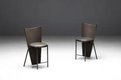 Frans van Praet Sevilla Chairs by Frans Van Praet in Grey Leather Belgium 1990s - 3575129