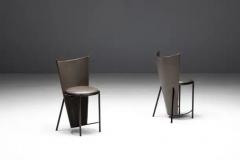 Frans van Praet Sevilla Chairs by Frans Van Praet in Grey Leather Belgium 1990s - 3575130