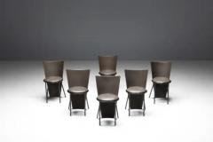 Frans van Praet Sevilla Chairs by Frans Van Praet in Grey Leather Belgium 1990s - 3575135