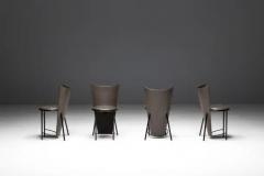 Frans van Praet Sevilla Chairs by Frans Van Praet in Grey Leather Belgium 1990s - 3575137