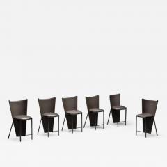 Frans van Praet Sevilla Chairs by Frans Van Praet in Grey Leather Belgium 1990s - 3590711