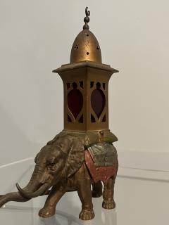 Franz Bergmann ART DECO FRANZ BERGMANN POLYCHROMED BROZE ELEPHANT LAMP - 3708883