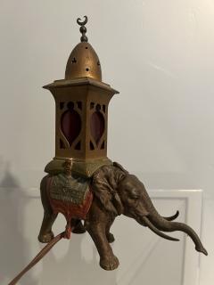 Franz Bergmann ART DECO FRANZ BERGMANN POLYCHROMED BROZE ELEPHANT LAMP - 3708888