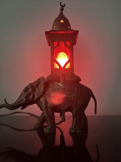 Franz Bergmann ART DECO FRANZ BERGMANN POLYCHROMED BROZE ELEPHANT LAMP - 3708891