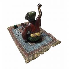 Franz Bergmann Antique Vienna Bronze Sculpture a Man on Persian Rug by Franz Bergmann - 4606983