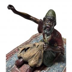 Franz Bergmann Antique Vienna Bronze Sculpture a Man on Persian Rug by Franz Bergmann - 4606984