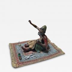 Franz Bergmann Antique Vienna Bronze Sculpture a Man on Persian Rug by Franz Bergmann - 4607076