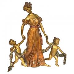 Franz Bergmann Franz Bergman Bronze Mother And Children - 3357268
