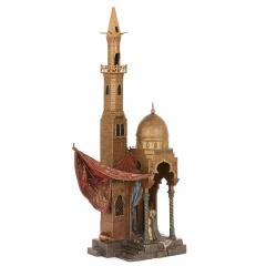 Franz Bergmann Large Franz Bergman Orientalist Cold Painted Bronze Mosque Lamp - 4705969