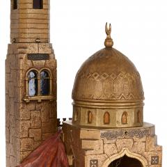 Franz Bergmann Large Franz Bergman Orientalist Cold Painted Bronze Mosque Lamp - 4705971