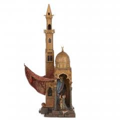 Franz Bergmann Large Franz Bergman Orientalist Cold Painted Bronze Mosque Lamp - 4708002