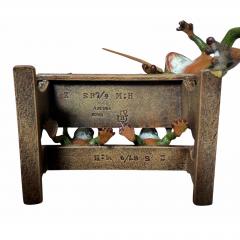 Franz Bergmann Vienna Cold Painted Bronze Frogs Teaching Sculpture by Franz Bergmann - 4606979